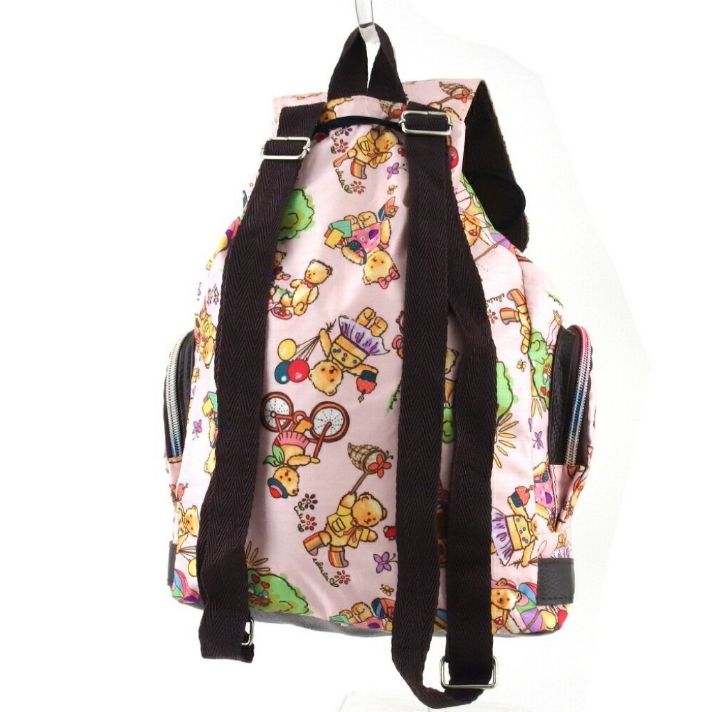 Sellection Backpack Daypack Pink Brown Silver Women Authentic Secondhand